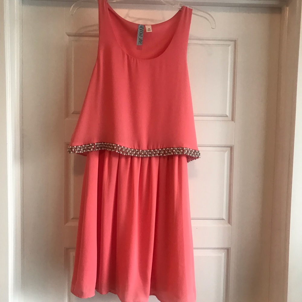 Pink Francesca’s dress with pearl beading